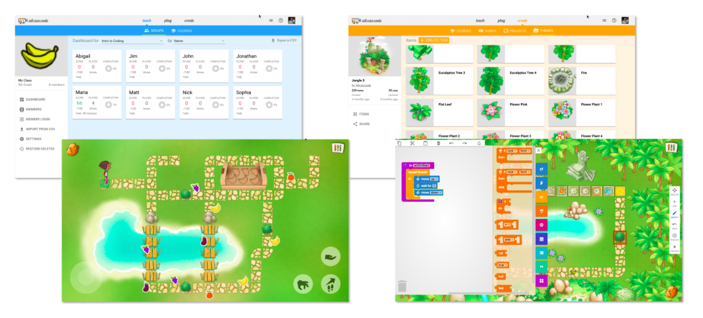 Allcancode version 3 game creation interface
